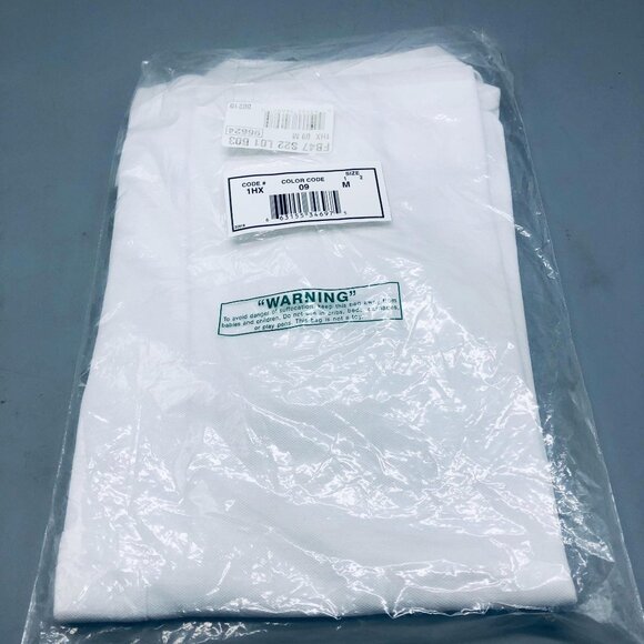 Haband short sleeve shirt white collar mid button down medium READ new - Picture 6 of 7